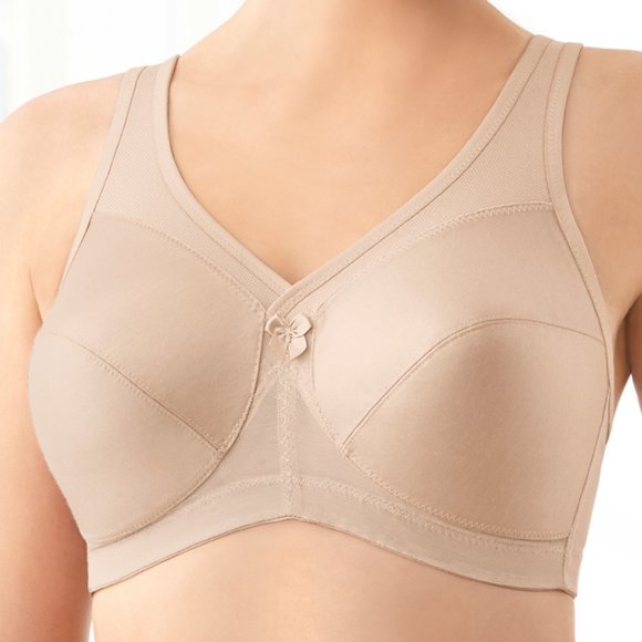 Glamorise Bra 50B Full-Figure Active Support Magic Lift Cotton Blend Nude NEW - Picture 8 of 17